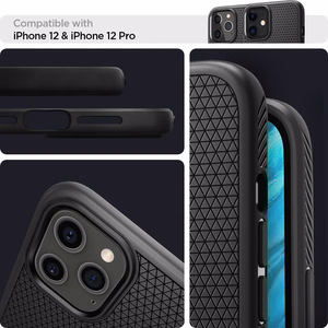 Spigen Liquid Air dėklas iPhone 12 / iPhone 12 Pro - Matinis juodas