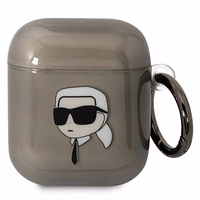 Karl Lagerfeld KLA2HNIKTCK AirPods 1/2 dėklas juodas/juodas Karl`s Head