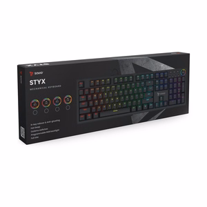 SAVIO STYX Mechaninė klaviatūra Outemu Brown, Hot Swap, RGB