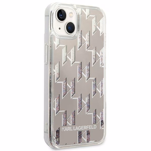 Karl Lagerfeld KLHCP14SLMNMS iPhone 14 6.1 "kietasis dėklas sidabrinis / sidabrinis skystas blizgutis Monogram
