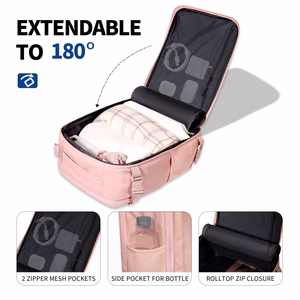 Tech-Protect Defender S50 kuprinė Ryanair ir Wizzar, 20L nešiojamam kompiuteriui - rožinė