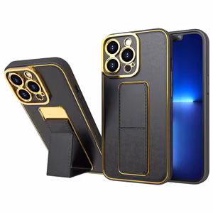 Naujas Kickstand dėklas telefonui iPhone 13 Pro Max su stovu juodas