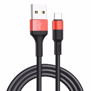 Kabelis USB A į USB C Hoco 2A 1 m X26 juodas ir raudonas