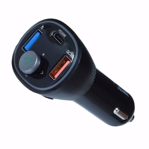 ART FM transmiteris bluetooth 5.0 + USB A QC3.0 + Typ C (iš viso 30W) FM-73 juodas