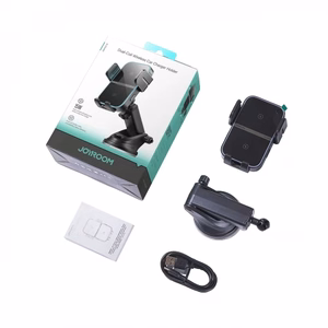 Automobilinis laikiklis Joyroom JR-ZS246 S juodas / (belaidis įkrovimas 15W) (nemagnetinis / lipni pagalvėlė)