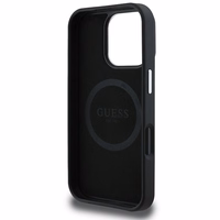 Guess Grūdintas Trikampis Magnetinis Dėklas telefonui iPhone 16 Pro - juodas