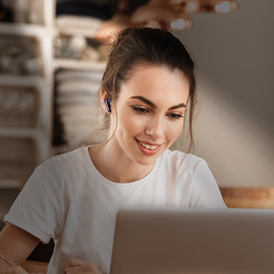 QCY T13X vidinės ausinės su ENC IPX5 "Bluetooth 5.3" - baltos spalvos