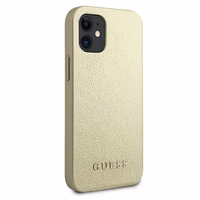 Guess GUHCP12SIGLGO iPhone 12 mini 5.4" auksinis/auksinis kietas dėklas Iridescent