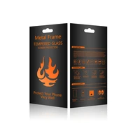 Grūdintas apsauginis stiklas su metaliniu rėmeliu iPhone 12 Pro Max 6.7'' juodu rėmeliu