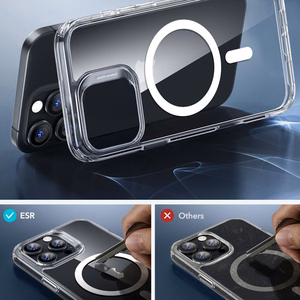 ESR Classic Hybrid Halolock Magnetinis dėklas telefonui + grūdintas stiklas iPhone 16 Pro Max - skaidrus
