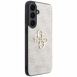 Guess Leather 4G Metal Logo dėklas Samsung Galaxy S26 FE – rožinis
