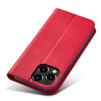 Magnet Fancy Case dėklas iPhone 14 Pro Max su flip cover wallet stand - raudonos spalvos
