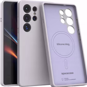 Spacecase Silikoninis Mag dėklas Galaxy S25 Ultra šviesiai violetinis