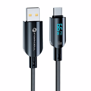 FORCELL F-ENERGY C272 kabelis USB A į Type C QC4.0 3A 66W Skaitmeninis 1,2 m juodas