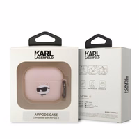 Karl Lagerfeld KLA3RUNCHP AirPods 3 dėklas silikoninis rožinis Karl Head 3D