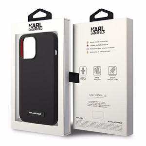 Karl Lagerfeld KLHMP14LSLMP1K iPhone 14 Pro 6,1" kietas dėklas juodas / juodas Silikoninė Plokštelė Magsafe