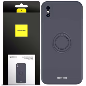 Spacecase Silikoninis dėklas su žiedu iPhone XS Max juodas