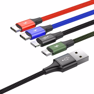 Baseus kabelis USB 4in1 Lightning / 2x USB Type C / micro USB nailoniniu pynimu 3.5A 1.2m juodas