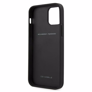 Ferrari FEHQUHCP12LBK iPhone 12 Pro Max 6.7" juodas/juodas kietas dėklas Off Track Quilted