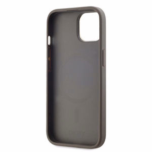 DKNY Odinis languotas mono raštas magnetinis iPhone 15 dėklas - smėlinis