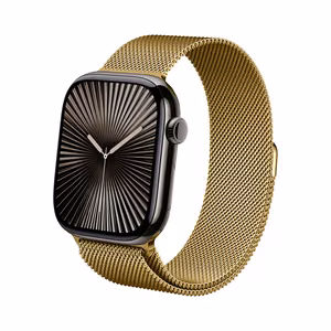 Crong Milano Steel nerūdijančiojo plieno dirželis, skirtas Apple Watch 44 / 45 / 46 / 49 mm, aukso spalvos