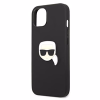 Karl Lagerfeld Odinis Ikonik Karl's Head Metalinis dėklas iPhone 13 mini - juodas
