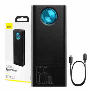 Išorinė baterija Power Bank Baseus Amblight 65W 30000mAh juoda PPLG000101