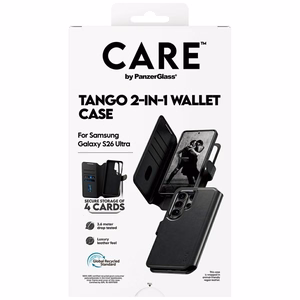 CARE by PanzerGlass Tango 2in1 Wallet dėklas Samsung Galaxy S26 Ultra - juodas