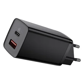 Baseus GaN2 Lite greitas įkroviklis 65W USB / USB Type-C Quick Charge 3.0 Power Delivery (gallium nitride) juodas
