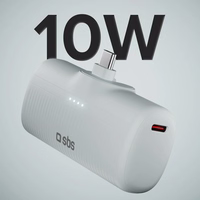 SBS EcoPower 5000 mAh 10W išorinė baterija su įmontuotu USB-C prievadu - pilka