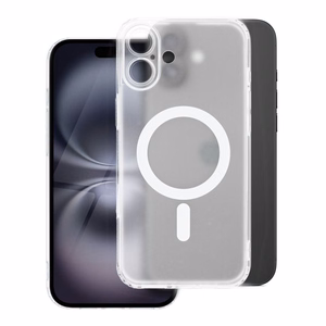 FROST MAG COVER dėklas telefonui su kameros apsauga, suderinamas su MagSafe, skirtas IPHONE 15 Plus, šerkšninė skaidri