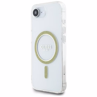 Guess IML Glitter Circle Magnetinis dėklas telefonui iPhone 16e - skaidrus