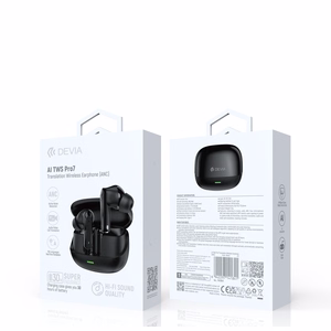 „Devia AI TWS PRO 7“ Bluetooth ausinės, BT 5.4, juodos