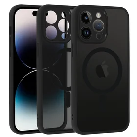 Pilnai matinis Mag dėklas telefonui Iphone 14 Pro Max juodas