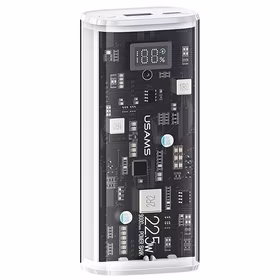 USAMS Išorinė baterija 9000MAH PD 20W QC3.0+PD DUAL-PORT FAST CHARGE baltas 10KCD18902 (US-CD189)
