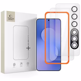 Tech-Protect Easy Set+ 3 dalių rinkinys grūdintas stiklas Samsung Galaxy S25 FE - Skaidrus