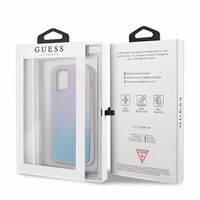Guess GUHCP12S3D4GGBP iPhone 12 mini 5.4" mėlyna-rožinė/mėlyna ir rožinė kietas dėklas 4G 3D rašto kolekcija