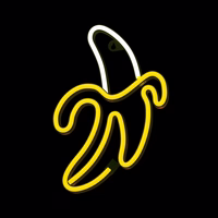 Neon LED Light BANANA baltas geltonas Bat + USB FLNE10 Forever Light