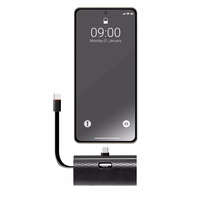 Išorinė baterija Forcell F-Energy Power Plug F5K3 PD 20W 5000 mAh su įmontuotu jungtimi USB C juoda