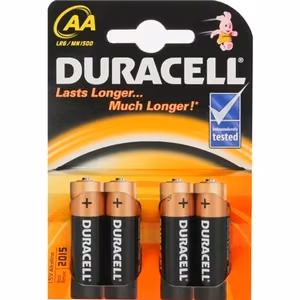 Щелочные батарейки Duracell AA/LR6 Basic MN1500, 4 шт.