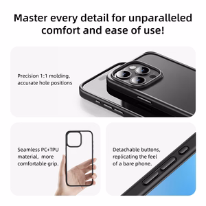 Rock Guard Series dėklas telefonui Iphone 16 Pro Max skaidrus-pilkas