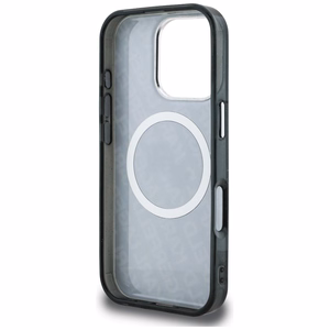 Karl Lagerfeld IML Glitter Karl & Choupette Heads Logo MagSafe Dėklas iPhone 16 Pro - juodas