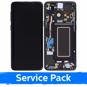 Ekranas skirtas Samsung G960 S9 su rėmeliu / Midnight Black / (Service Pack)
