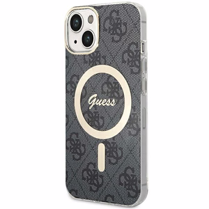 Guess IML 4G magnetinis dėklas telefonui iPhone 15 - juodas