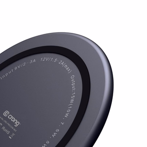 Crong PowerSpot Qi 15 W USB-C belaidis įkroviklis su grūdinto stiklo danga, „Shadow Black“ spalvos