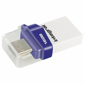USB-накопитель Integral Micro Fusion USB 3.0 OTG с разъёмами USB-A и Micro-USB, 16 GB, белый