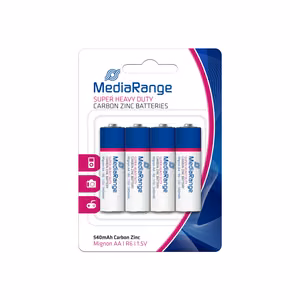 Угольно-цинковая батарейка AA 1.5V/4шт. MediaRange
