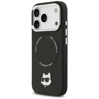 Karl Lagerfeld Choupette Pin Magnetinis dėklas telefonui iPhone 17 Pro Max - juodas