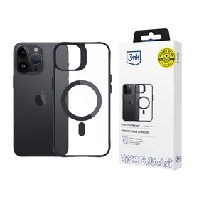 3mk Satin Armor Magnetinis dėklas su MagSafe iPhone 14 Pro - Skaidrus su juodu rėmeliu
