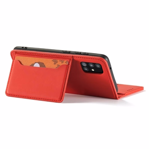 Magnetinis kortelių dėklas Samsung Galaxy A13 5G piniginė kortelių laikiklis raudonas